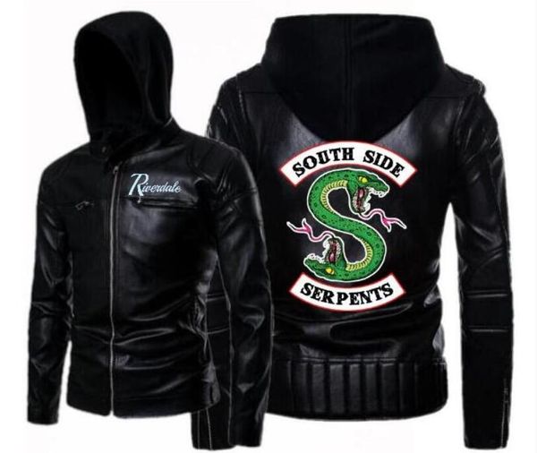 southside serpents leather hooded jacket punk double zip hooded leather motorcycle riverdale jacket, Black;brown
southside serpents leather hooded jacket punk double zip hooded leather motorcycle riverdale jacket, Black;brown