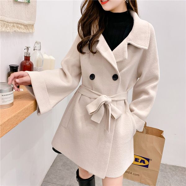 fashion solid long wool blend ladies coat loose casual women's jacket double breasted korean womens fashion coatjacket, Black
fashion solid long wool blend ladies coat loose casual women's jacket double breasted korean womens fashion coatjacket, Black