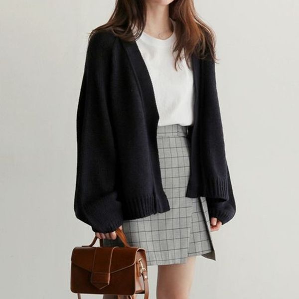 women spring autumn knitted cardigan sweater simple solid straight loose clothing sweater fashion cardigan for female, White
women spring autumn knitted cardigan sweater simple solid straight loose clothing sweater fashion cardigan for female, White