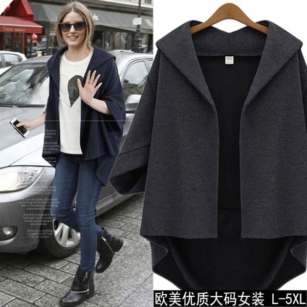 2019 europe and america fat mm large size women's woolen coat short woolen bat, Black
2019 europe and america fat mm large size women's woolen coat short woolen bat, Black