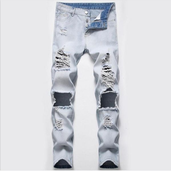 el barco ripped holes cotton denim jeans for men autumn hip hop streetwear blue stretch pants male soft scratches slim trousers
el barco ripped holes cotton denim jeans for men autumn hip hop streetwear blue stretch pants male soft scratches slim trousers
