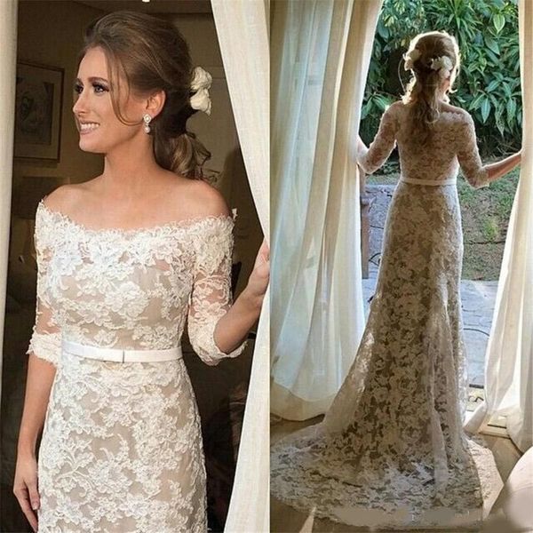 ivory full lace mermaid wedding dresses with half sleeves floor length plus size lace bridal gown 2020 cheap, White
ivory full lace mermaid wedding dresses with half sleeves floor length plus size lace bridal gown 2020 cheap, White