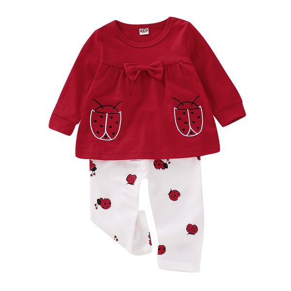 red fall set t shirt + pants ladybird print cotton o neck long sleeve girls set 0 to 2 years old baby clothes, White
red fall set t shirt + pants ladybird print cotton o neck long sleeve girls set 0 to 2 years old baby clothes, White