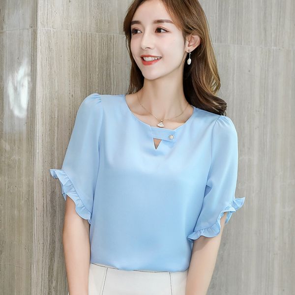 fashion summer ruffle chiffon blouse women korean office ladies short sleeve slim fit shirts plus size work wear blusas, White
fashion summer ruffle chiffon blouse women korean office ladies short sleeve slim fit shirts plus size work wear blusas, White