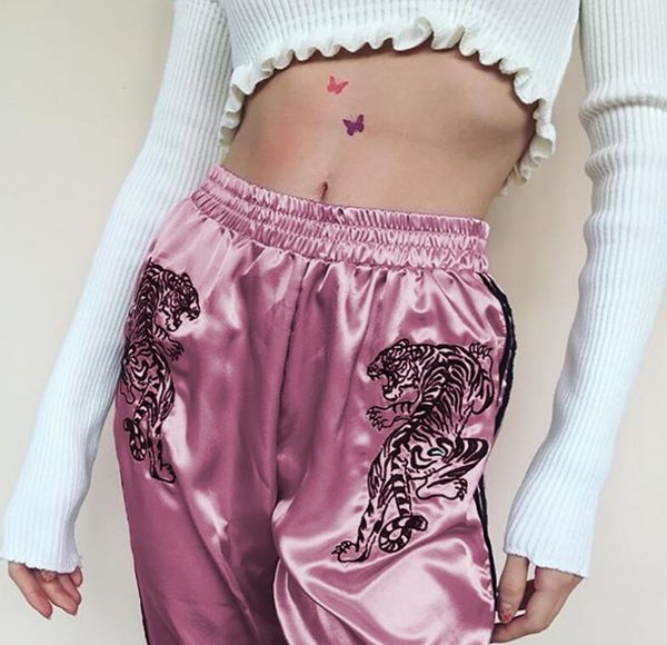 new cartoon embroidery ribbon stitching high elastic casual pants feet pants, Black;white
new cartoon embroidery ribbon stitching high elastic casual pants feet pants, Black;white