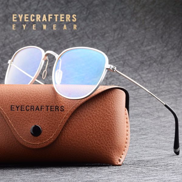 eyecrafters vintage retro aluminium eyeglass frames men women anti-blue ray optical glasses frame clear lens computer glasses, Black
eyecrafters vintage retro aluminium eyeglass frames men women anti-blue ray optical glasses frame clear lens computer glasses, Black