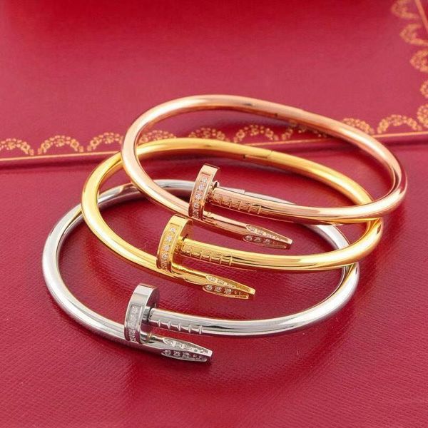 classic 316l titanium steel bracelet for women men fashion jewelry diamond nail bracelets gold rose gold silver & black
classic 316l titanium steel bracelet for women men fashion jewelry diamond nail bracelets gold rose gold silver & black