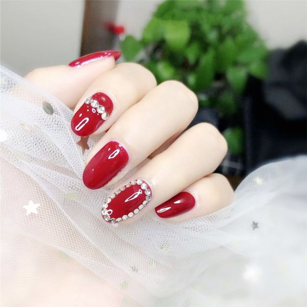 24pcs bride red fake nails manicure tool shiny diamond full cover long round head acrylic false nail art stickers with glue, Red;gold
24pcs bride red fake nails manicure tool shiny diamond full cover long round head acrylic false nail art stickers with glue, Red;gold