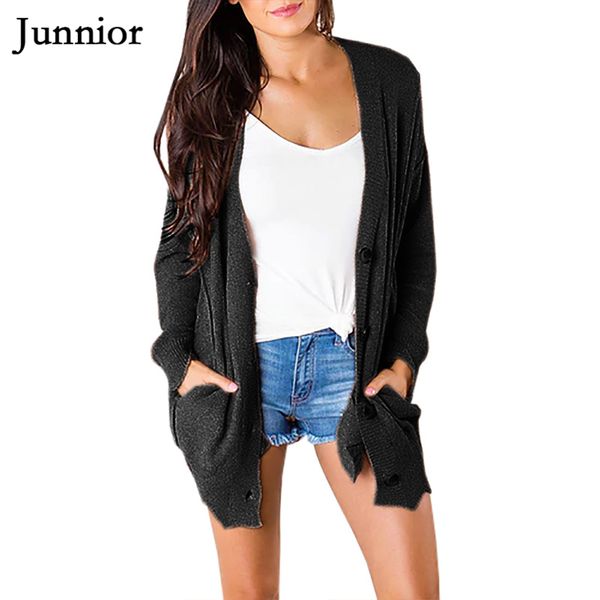 cardigan casual knitted sweater women solid color long sleeve fashion cardigans womens sweaters 2018 winter, White;black
cardigan casual knitted sweater women solid color long sleeve fashion cardigans womens sweaters 2018 winter, White;black