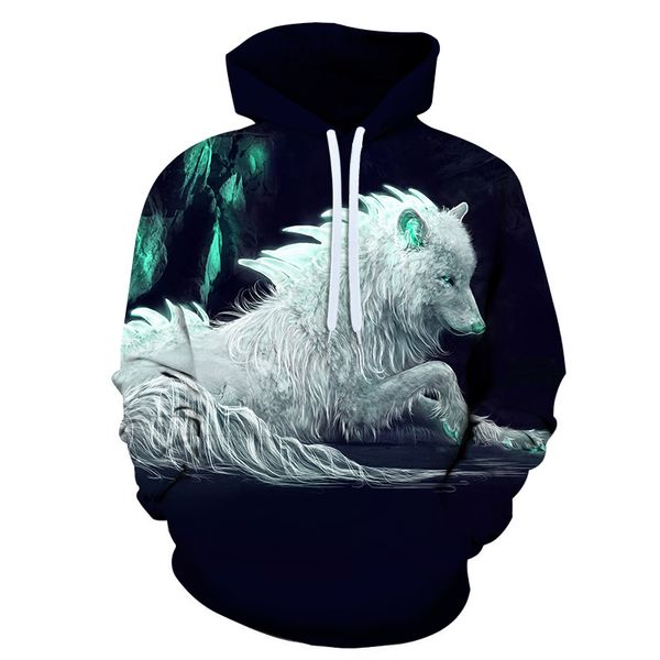 white melancholy wolf hoodie men's/women's 3d printing autumn new fashion brand leisure hoodie hip hop jacket, Black
white melancholy wolf hoodie men's/women's 3d printing autumn new fashion brand leisure hoodie hip hop jacket, Black