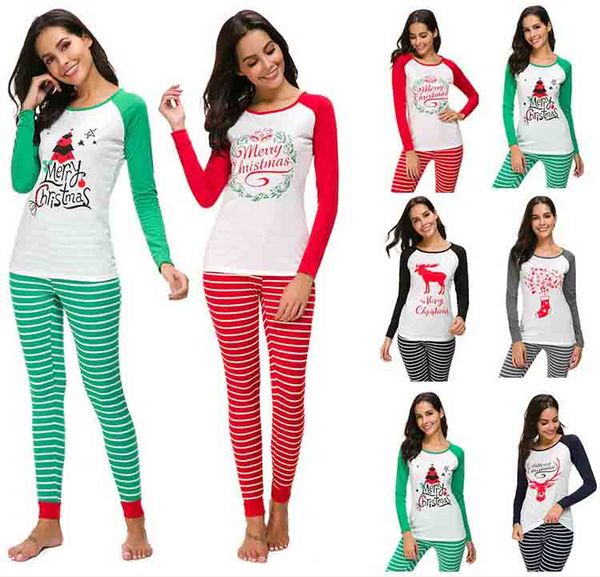 women two piece sets christmas striped print elastic waist pants o neck long sleeve casual s- 5xl europen american fashion clothes, White
women two piece sets christmas striped print elastic waist pants o neck long sleeve casual s- 5xl europen american fashion clothes, White