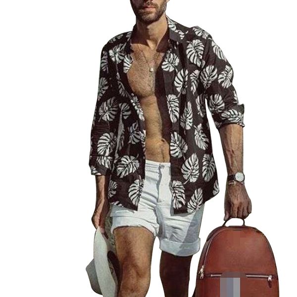 summer mens hawaiian shirt printed blouse beach style men floral long sleeve button down collar casual shirts top, White;black
summer mens hawaiian shirt printed blouse beach style men floral long sleeve button down collar casual shirts top, White;black