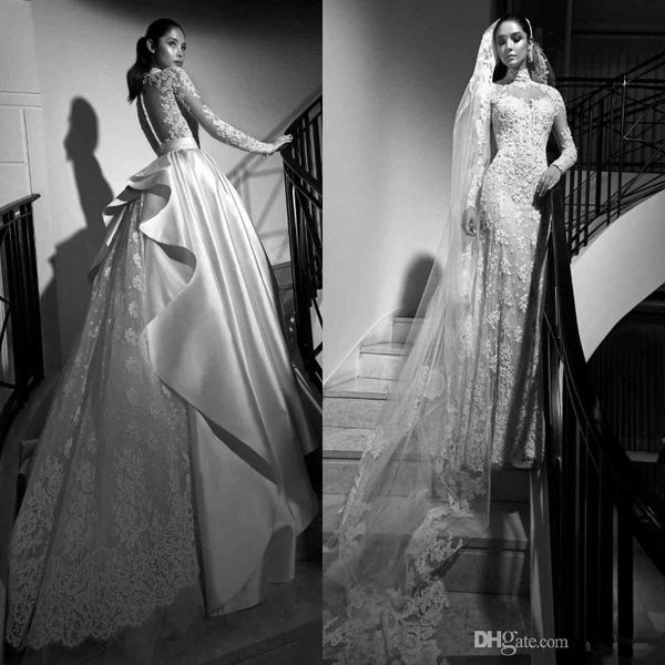 zuhair murad arabic mermaid wedding dresses with detachable train high neck lace long sleeve princess wedding dress beach bridal gowns, White
zuhair murad arabic mermaid wedding dresses with detachable train high neck lace long sleeve princess wedding dress beach bridal gowns, White
