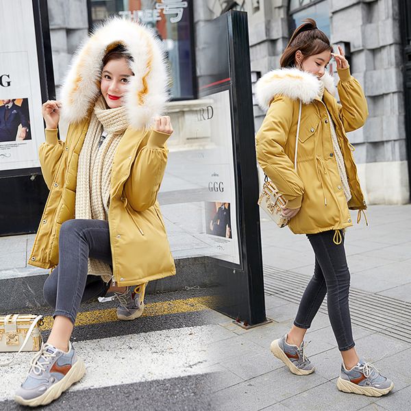 fur collar down winter jacket women loose short down coat drawstring waist cotton jacket thick warm parka, Black
fur collar down winter jacket women loose short down coat drawstring waist cotton jacket thick warm parka, Black