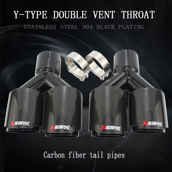 universal 304 stainless steel black and bright carbon fiber y-type double outlet straight edge exhaust pipe tailpipe
universal 304 stainless steel black and bright carbon fiber y-type double outlet straight edge exhaust pipe tailpipe