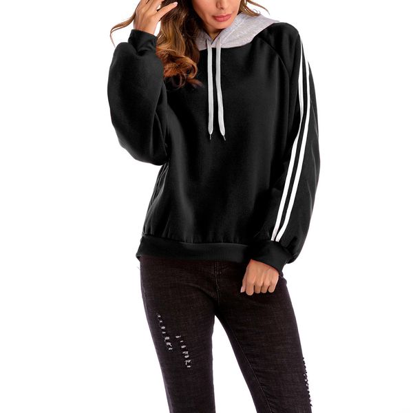 hoodies women sweatshirt plus size casual color block hooded loose striped gym sportswear autumn winter pullovers sudadera mujer, Black
hoodies women sweatshirt plus size casual color block hooded loose striped gym sportswear autumn winter pullovers sudadera mujer, Black