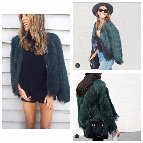 women's fur & faux winter coat jacket wear light large size woman warm artificial falling hair, Black
women's fur & faux winter coat jacket wear light large size woman warm artificial falling hair, Black