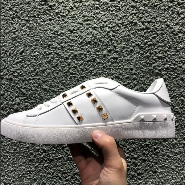 2019 spikes gold white genuine leather open shoes fashions designer women men black splice casual shoes 8 colors low-flat shoes sneakers
2019 spikes gold white genuine leather open shoes fashions designer women men black splice casual shoes 8 colors low-flat shoes sneakers