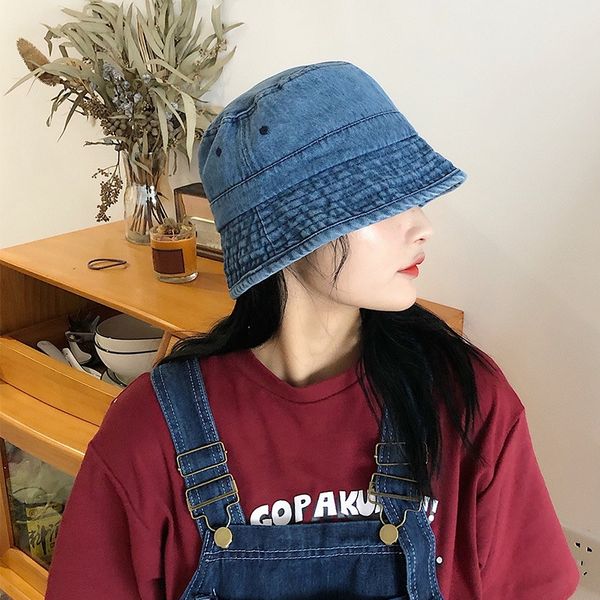 ins bucket female bell fisherman simple casual denim bucket hat student basin hat male, Blue;gray
ins bucket female bell fisherman simple casual denim bucket hat student basin hat male, Blue;gray
