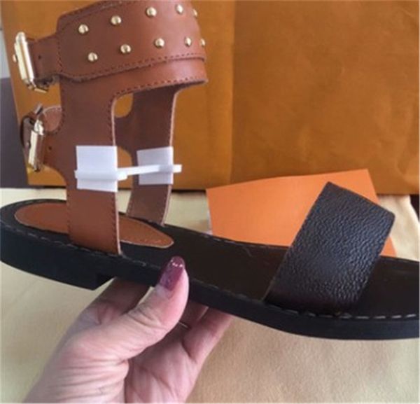 designer women sandals popular double row rivet buckle womens shoes outsole flat plain sandal old flower letter slide size 35-43 newest, Black
designer women sandals popular double row rivet buckle womens shoes outsole flat plain sandal old flower letter slide size 35-43 newest, Black