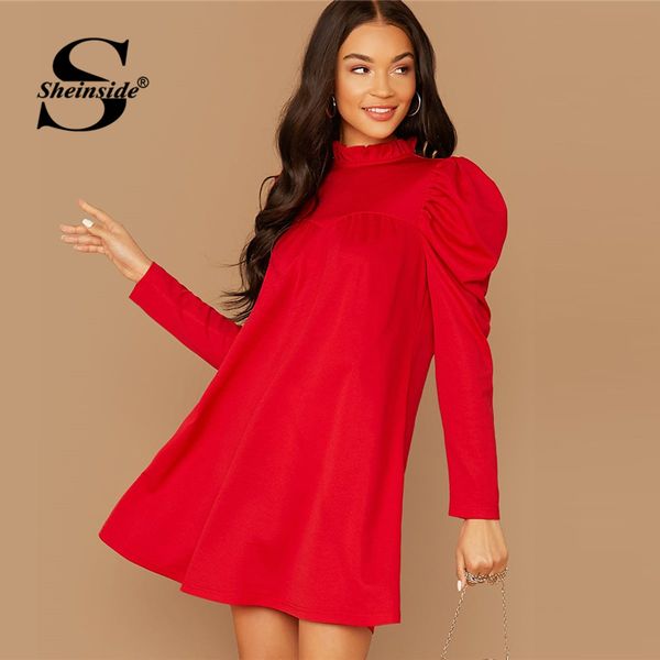 sheinside red elegant frill neck leg-of-mutton sleeve dress women 2020 spring a line dresses ladies solid casual mini dress, Black;gray
sheinside red elegant frill neck leg-of-mutton sleeve dress women 2020 spring a line dresses ladies solid casual mini dress, Black;gray