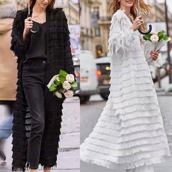 2019 new brand women's tassel long coat autumn casual large size winter trend coat female sweater ladies open feminino d2, Black;brown
2019 new brand women's tassel long coat autumn casual large size winter trend coat female sweater ladies open feminino d2, Black;brown