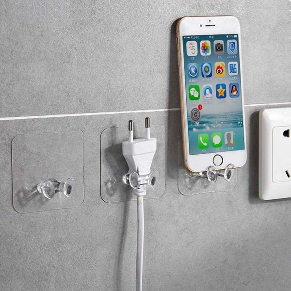 2pcs portable wall storage hook power plug socket holder self-sticking transparent traceless wall hooks waterproof hanger
2pcs portable wall storage hook power plug socket holder self-sticking transparent traceless wall hooks waterproof hanger
