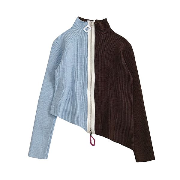 irregular zipper knitted short sweater women summer spring hit color patchwork half turtleneck long sleeve slim base sweater top, White
irregular zipper knitted short sweater women summer spring hit color patchwork half turtleneck long sleeve slim base sweater top, White