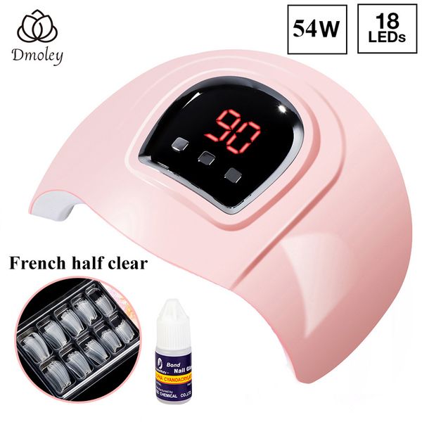 54w nail dryer uv lamp with 100pcs false nails tips and 3g nail glue usb led lamp for curing gel polish manicure set
54w nail dryer uv lamp with 100pcs false nails tips and 3g nail glue usb led lamp for curing gel polish manicure set