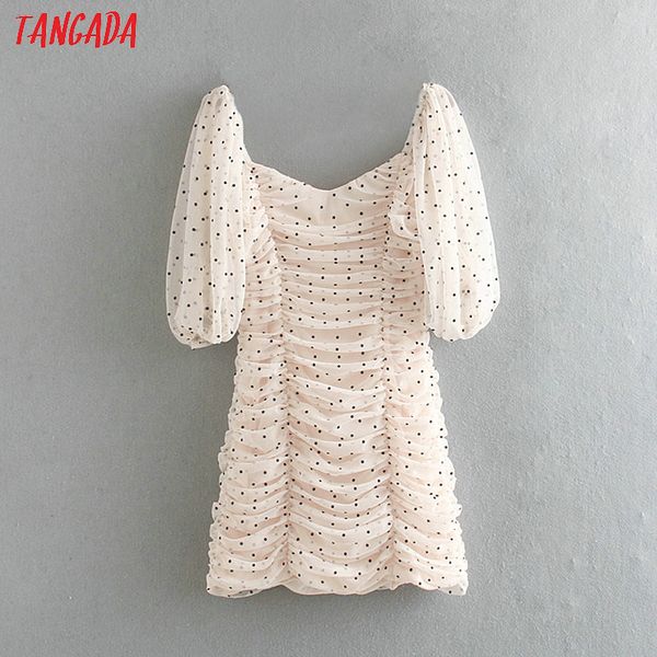tangada women dot print pencil dress short puff sleeve back zipper female korean style pleated ladies party dresses ce161, Black;gray
tangada women dot print pencil dress short puff sleeve back zipper female korean style pleated ladies party dresses ce161, Black;gray