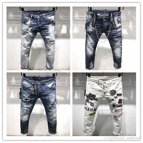 2019 new arrival brand designer men denim jeans embroidery pants fashion holes trousers italy size 44-54, Blue
2019 new arrival brand designer men denim jeans embroidery pants fashion holes trousers italy size 44-54, Blue