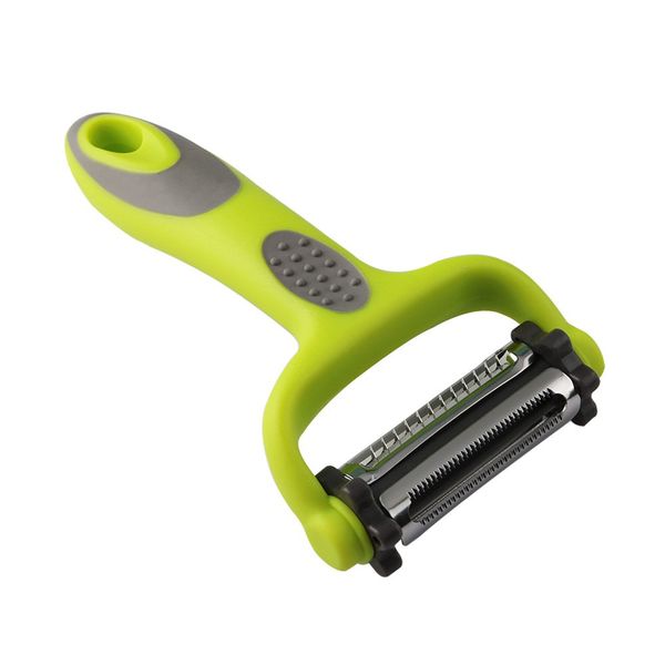 vegetable & fruit peeler, 3 in 1 multifunction peeler, with 3 rotatable stainless-steel blades: serrated, straight and julienne slicers
vegetable & fruit peeler, 3 in 1 multifunction peeler, with 3 rotatable stainless-steel blades: serrated, straight and julienne slicers