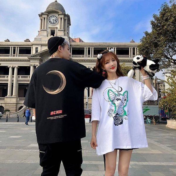 half sleeve tiktok clothes streetwear graphic t shirts kpop print hip hop womens clothing women 2020 summer couple tshirt, White
half sleeve tiktok clothes streetwear graphic t shirts kpop print hip hop womens clothing women 2020 summer couple tshirt, White