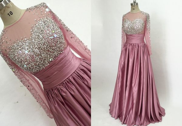 fashion color dusty rose african prom dress long illusion sleeves beaded crystal hollow back ruched evening special occasion dress, Black
fashion color dusty rose african prom dress long illusion sleeves beaded crystal hollow back ruched evening special occasion dress, Black