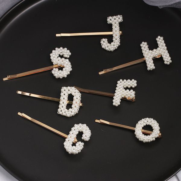 2019 new fashion ins letter initial pearl hair clip for women elegant barrette hairpin wedding hair styling accessories gift, Golden;white
2019 new fashion ins letter initial pearl hair clip for women elegant barrette hairpin wedding hair styling accessories gift, Golden;white