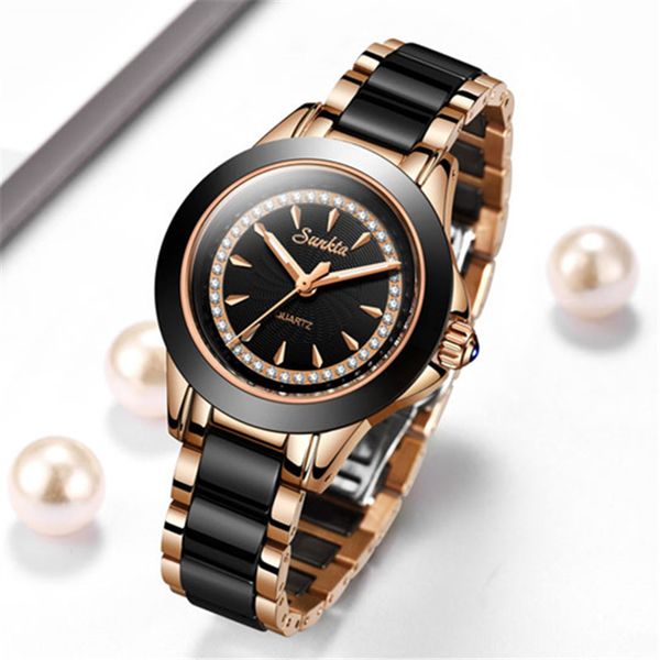 sunkta quartz women watches ceramic stainless steel watches women ladies dress bracelet watch reloj de dama+box, Slivery;brown
sunkta quartz women watches ceramic stainless steel watches women ladies dress bracelet watch reloj de dama+box, Slivery;brown