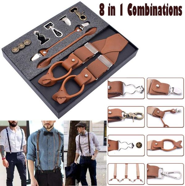 8 in 1 fashion suspenders leather clips braces vintage casual suspensorio fashion leisure soft comfortable, Black;white
8 in 1 fashion suspenders leather clips braces vintage casual suspensorio fashion leisure soft comfortable, Black;white