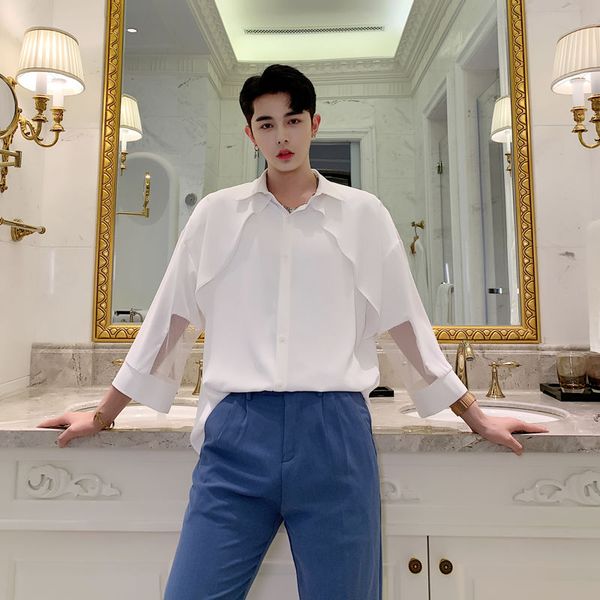 2020 summer and autumn new youth popular men's solid color loose stitching 3/4 sleeve shirt fashion casual shirt white -xl, White;black
2020 summer and autumn new youth popular men's solid color loose stitching 3/4 sleeve shirt fashion casual shirt white -xl, White;black
