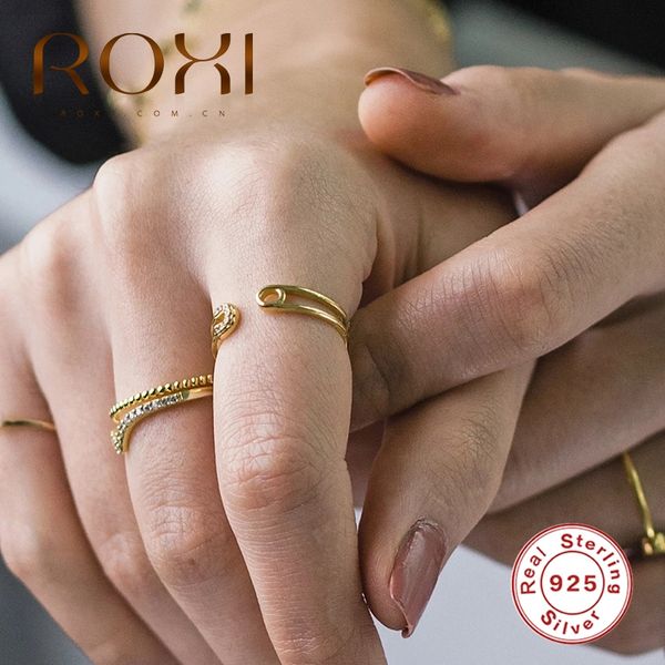 roxi luxury women's ring zircon crystal pin open ring for bague wedding jewelry simple 925 sterling silver anillos jewellery, Golden;silver
roxi luxury women's ring zircon crystal pin open ring for bague wedding jewelry simple 925 sterling silver anillos jewellery, Golden;silver