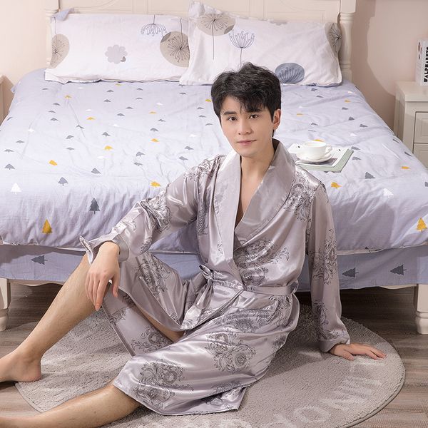 spring men women's robes long sleeve printed pattern simple glorious fashion pajamas comfortable home wear nightgown bathrobe, Black;brown
spring men women's robes long sleeve printed pattern simple glorious fashion pajamas comfortable home wear nightgown bathrobe, Black;brown
