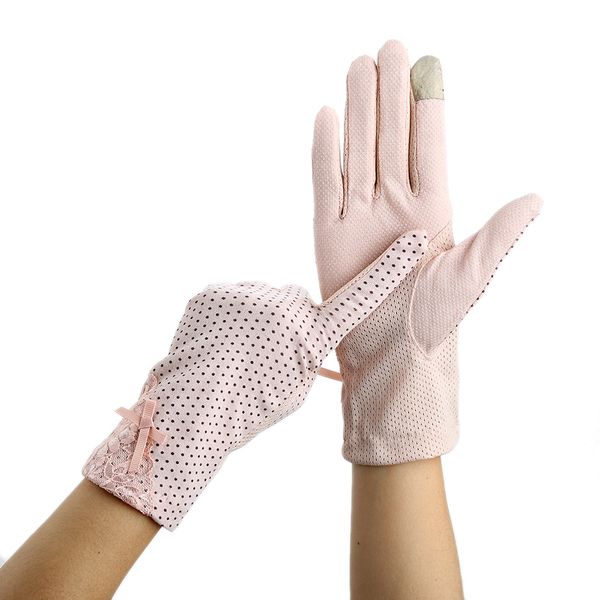 women' sun protection gloves high elastic bow decor anti-skid accessories, Blue;gray
women' sun protection gloves high elastic bow decor anti-skid accessories, Blue;gray