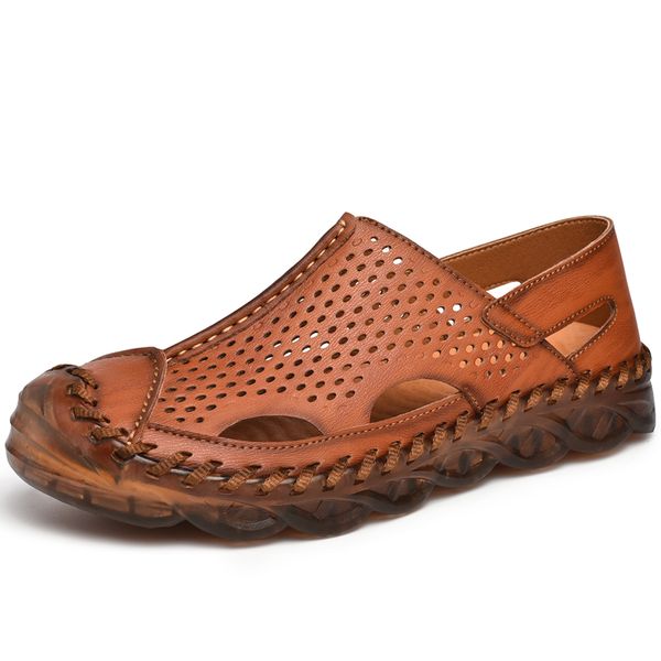 summer genuine leather men's sandals handmade classic men slippers walking beach sandalias outdoor men roman sandals size 38-46, Black
summer genuine leather men's sandals handmade classic men slippers walking beach sandalias outdoor men roman sandals size 38-46, Black