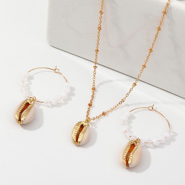 bohemian women cowrie shell starfish hook earrings necklace beach jewelry set, Silver
bohemian women cowrie shell starfish hook earrings necklace beach jewelry set, Silver