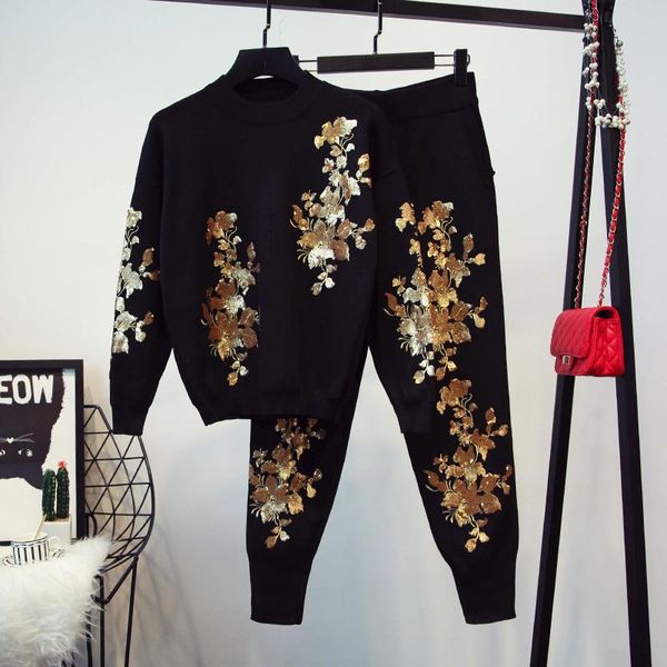 2020 new classic gold leaf embroidery knitwear women's tracksuit printing long sleeve sports leisure suit fashion stand collar ladies s, White
2020 new classic gold leaf embroidery knitwear women's tracksuit printing long sleeve sports leisure suit fashion stand collar ladies s, White