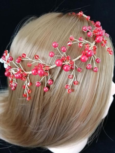 superior dark red beads bride headbands wreath bridesmaid hair headdress accessories,gold metal korean luxury prom wedding tiara, Golden;white
superior dark red beads bride headbands wreath bridesmaid hair headdress accessories,gold metal korean luxury prom wedding tiara, Golden;white