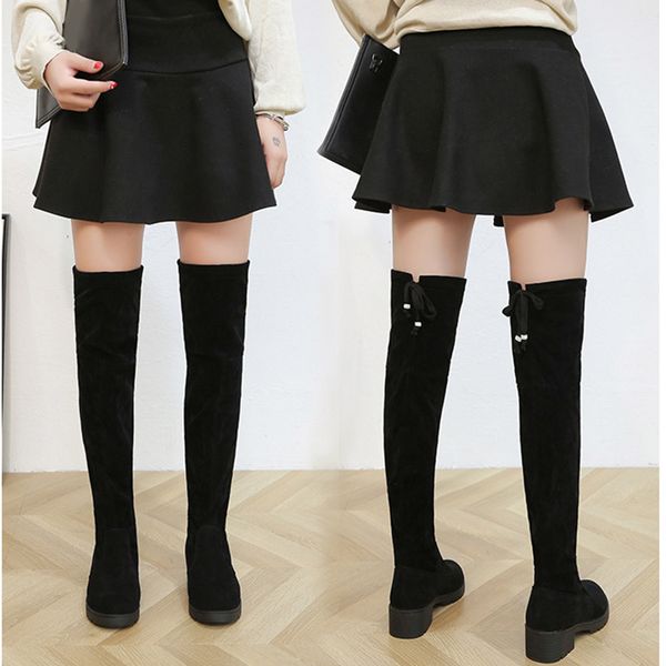 size 35-40 winter over the knee boots women stretch fabric thigh high warm flat heels fashion woman shoes long shoes j55, Black
size 35-40 winter over the knee boots women stretch fabric thigh high warm flat heels fashion woman shoes long shoes j55, Black