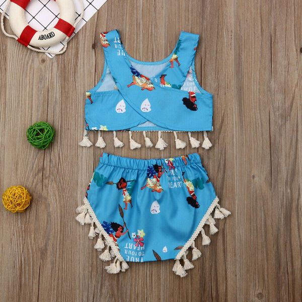 0-4y toddler kids baby girls clothes sets sleeveless print tassel vest shorts outfit summer clohtes, White
0-4y toddler kids baby girls clothes sets sleeveless print tassel vest shorts outfit summer clohtes, White