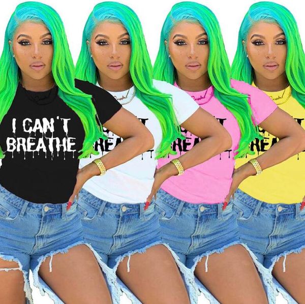 women clothes designer i can't breathe luxury casual candy color brand letter printed short sleeve t shirt round neck tees summer d6403, White
women clothes designer i can't breathe luxury casual candy color brand letter printed short sleeve t shirt round neck tees summer d6403, White
