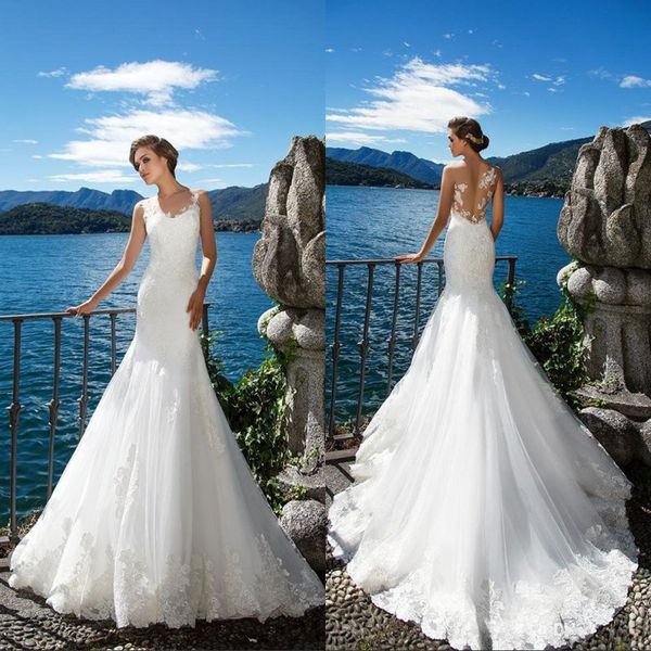 milla nova 2019 new beach mermaid wedding dresses white lace appliques sheer neck illusion bridal gown long court train robe de marriage
milla nova 2019 new beach mermaid wedding dresses white lace appliques sheer neck illusion bridal gown long court train robe de marriage