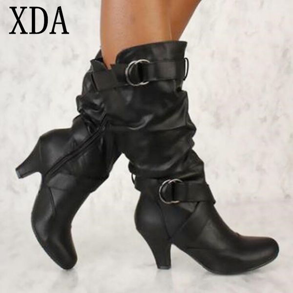 xda 2019 women knee high long boots vintage mid heel spring autumn shoes round toe motorcycle women boots big size 35-43, Black
xda 2019 women knee high long boots vintage mid heel spring autumn shoes round toe motorcycle women boots big size 35-43, Black